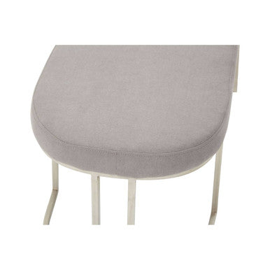 Gilden Grey Fabric Bench with Curved Base