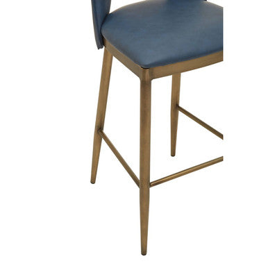 Gilden Blue Leather Effect Bar Chair