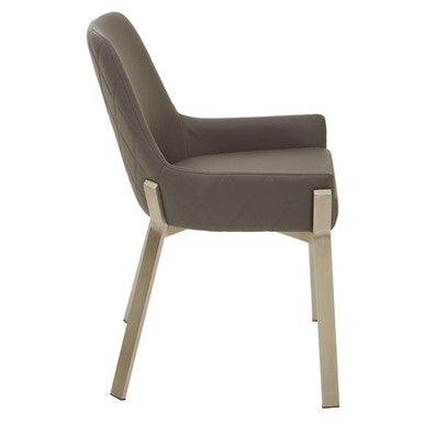 Grey Leather Effect Dining Chair