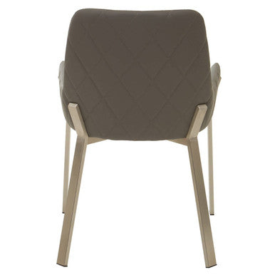 Grey Leather Effect Dining Chair