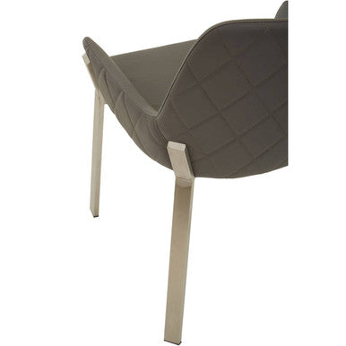 Grey Leather Effect Dining Chair