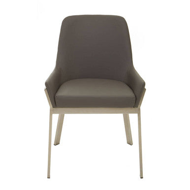 Grey Leather Effect Dining Chair