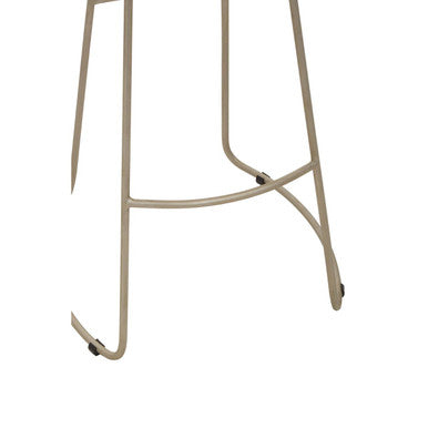 Nandri Acacia Wood Bar Stool with Antique Silver Finish Frame