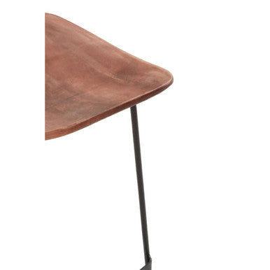 Nandri Acacia Wood Bar Stool with Black Finish Base