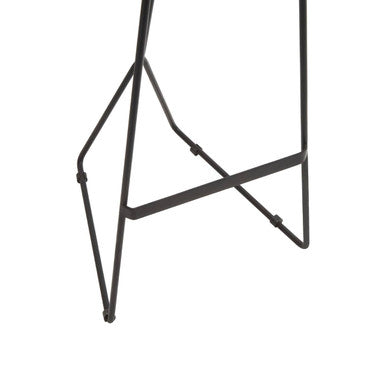 Nandri Acacia Wood Bar Stool with Black Finish Base