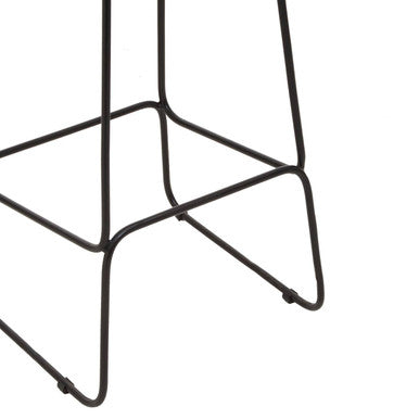 Nandri Acacia Wood Bar Stool with Black Finish Legs