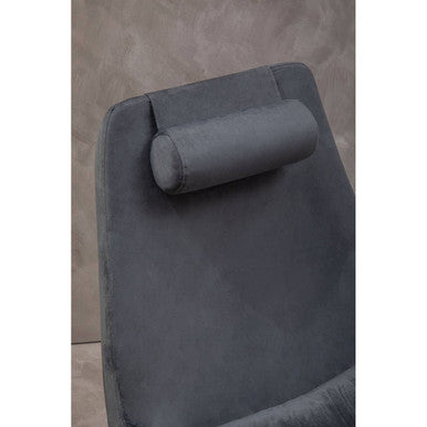 Kalo Grey Velvet Swivel Lounge Chair with Headrest
