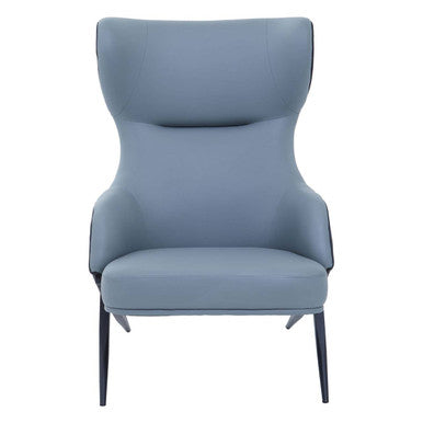 Kiev Grey Fabric and Black Leather Effect Armchair