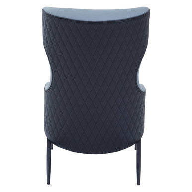 Kiev Grey Fabric and Black Leather Effect Armchair