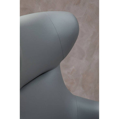 Kiev Grey Fabric and Black Leather Effect Armchair