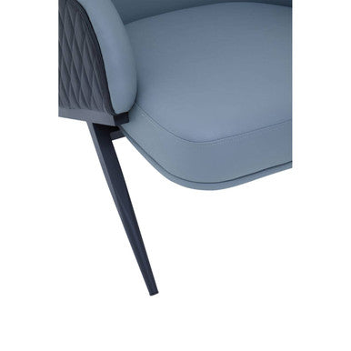 Kiev Grey Fabric and Black Leather Effect Armchair