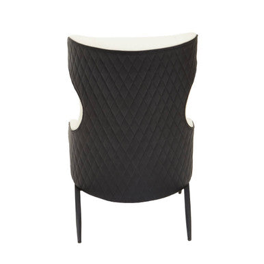 Kiev Ivory and Black Leather Effect Armchair