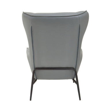 Kaiko Grey Leather Effect Armchair and Footstool