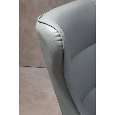 Kaiko Grey Leather Effect Armchair and Footstool
