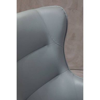 Kaiko Grey Leather Effect Armchair and Footstool