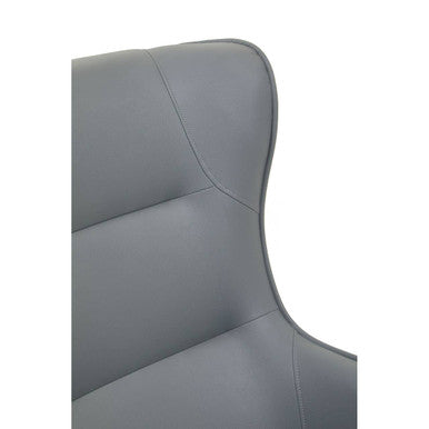 Kaiko Grey Leather Effect Armchair and Footstool