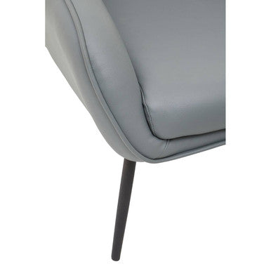 Kaiko Grey Leather Effect Armchair and Footstool