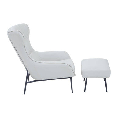 Kaiko Stone Leather Effect Armchair and Footstool