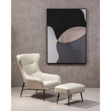 Kaiko Stone Leather Effect Armchair and Footstool
