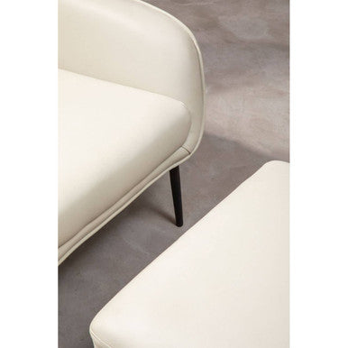 Kaiko Stone Leather Effect Armchair and Footstool