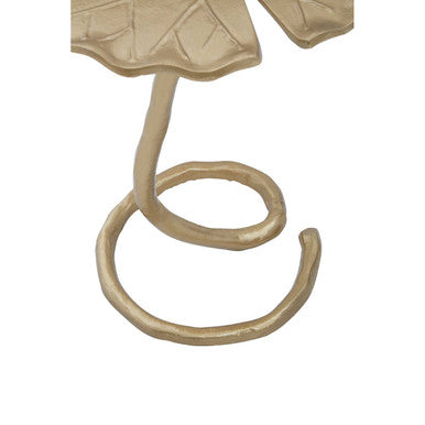 Inventivo Gold Finish Flower Design Side Table