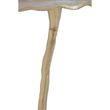 Inventivo Gold Finish Flower Design Side Table