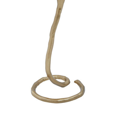Inventivo Gold Finish Flower Design Side Table