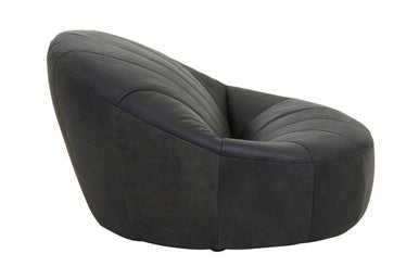 Hoxton Antique Black Leather Cocoon Chair