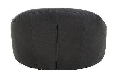 Hoxton Antique Black Leather Cocoon Chair