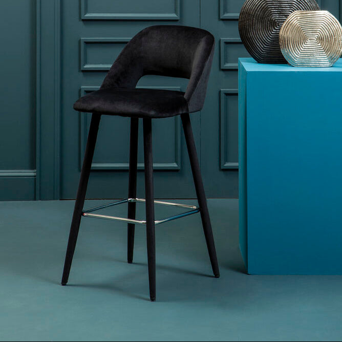 Black Velvet Bar Chair | Warren