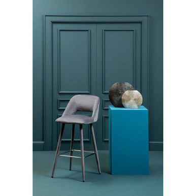 Grey Velvet Bar Chair | Warren
