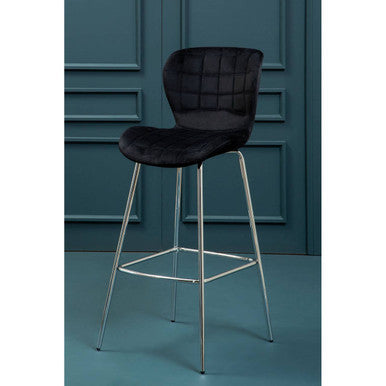 Black Velvet Bar Chair | Warton