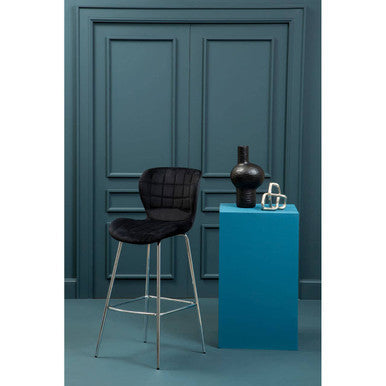 Black Velvet Bar Chair | Warton
