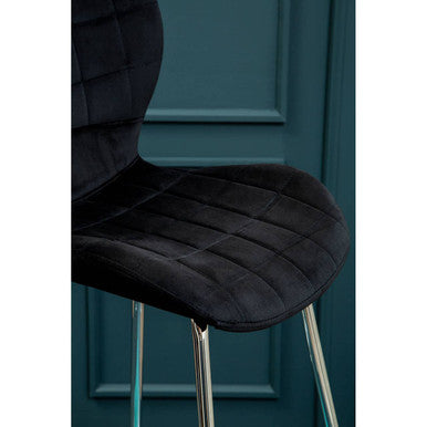 Black Velvet Bar Chair | Warton
