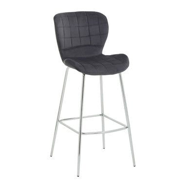 Grey Velvet Bar Chair | Warton