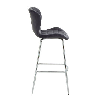 Grey Velvet Bar Chair | Warton