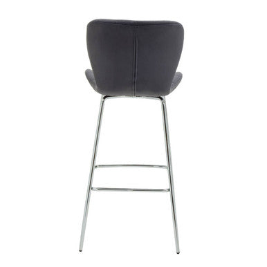 Grey Velvet Bar Chair | Warton