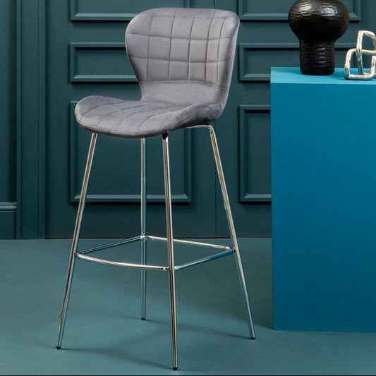 Grey Velvet Bar Chair | Warton
