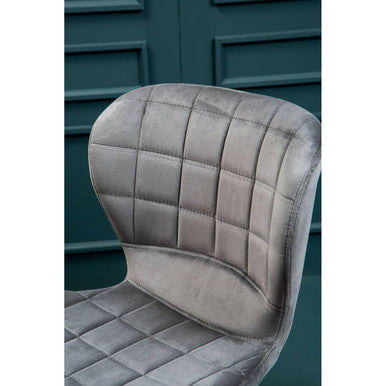 Grey Velvet Bar Chair | Warton