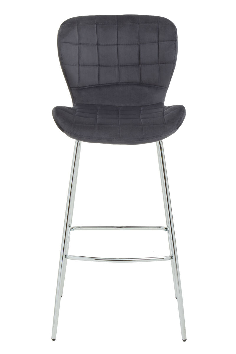 Grey Velvet Bar Chair | Warton