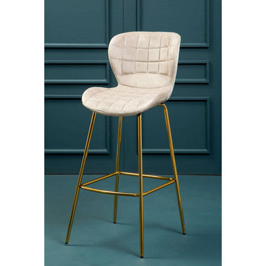 Mink Velvet Bar Chair | Warton