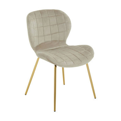 Mink Velvet Quilted Dining Chair
