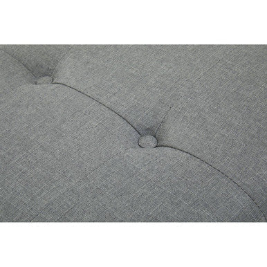 Alea Grey Fabric Button Tufted Bench