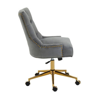 Anita Grey Velvet Home Office Chair