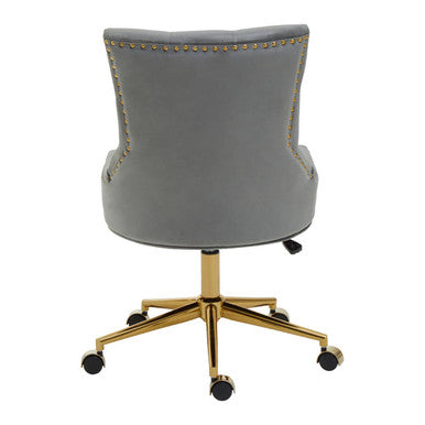 Anita Grey Velvet Home Office Chair