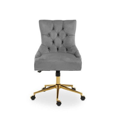 Anita Grey Velvet Home Office Chair