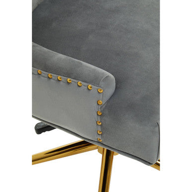 Anita Grey Velvet Home Office Chair