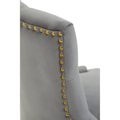Anita Grey Velvet Home Office Chair