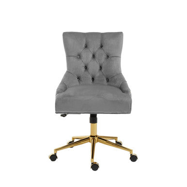 Anita Grey Velvet Home Office Chair