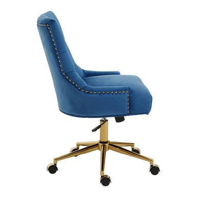 Anita Blue Velvet Home Office Chair